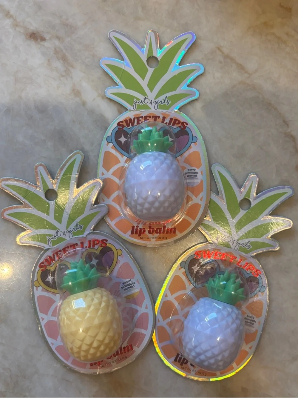 Pineapple Lip Balm - White & Yellow with Green Top